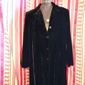 Kate Hill Velvet Suede Trench Coat Vintage Jacket